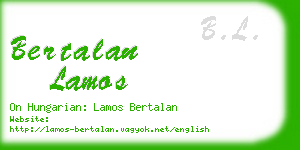 bertalan lamos business card